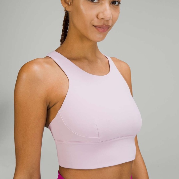 Lululemon Wunder Train Longline Bra *Medium Support, C/D CupPink Peony size 12 - Picture 1 of 10